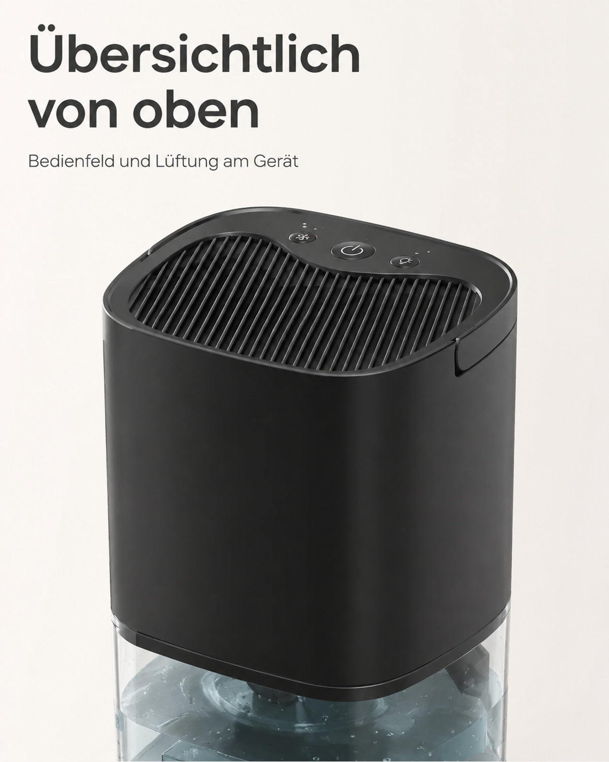 Mini Dehumidifier with 1 L Water Tank – Black – product view 4