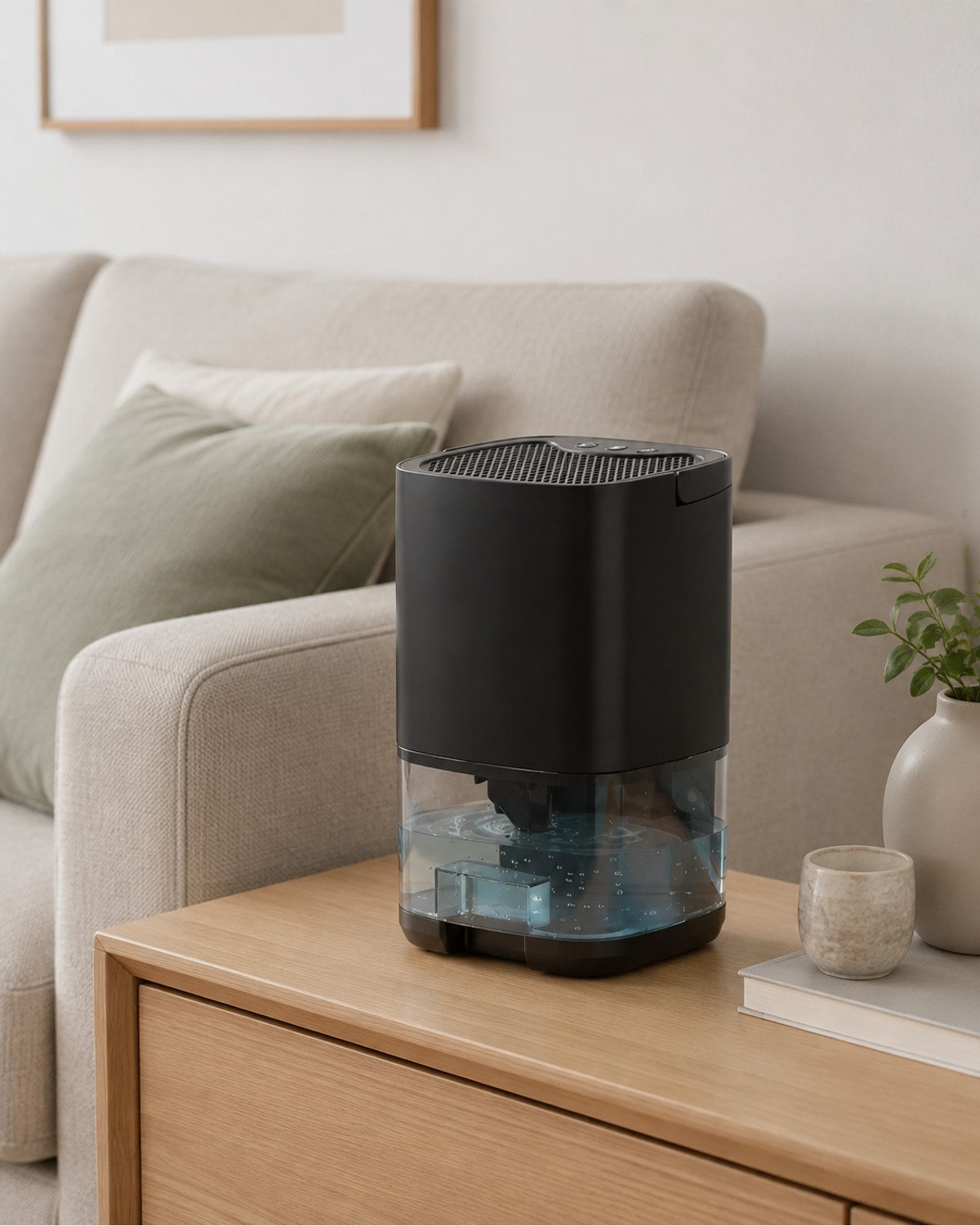 Mini Dehumidifier with 1 L Water Tank – Black – product view 5