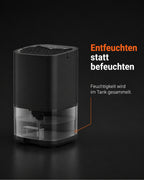 Mini Dehumidifier with 1 L Water Tank – Black – product view 6