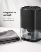 Mini Dehumidifier with 1 L Water Tank – Black – product view 8
