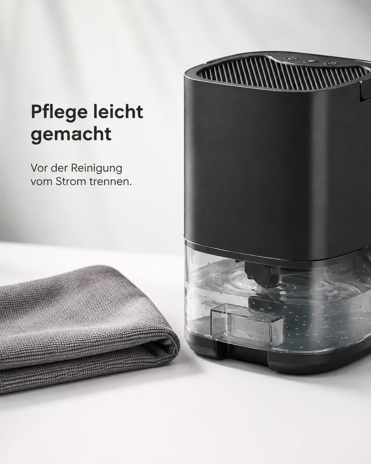 Mini Dehumidifier with 1 L Water Tank – Black – product view 8