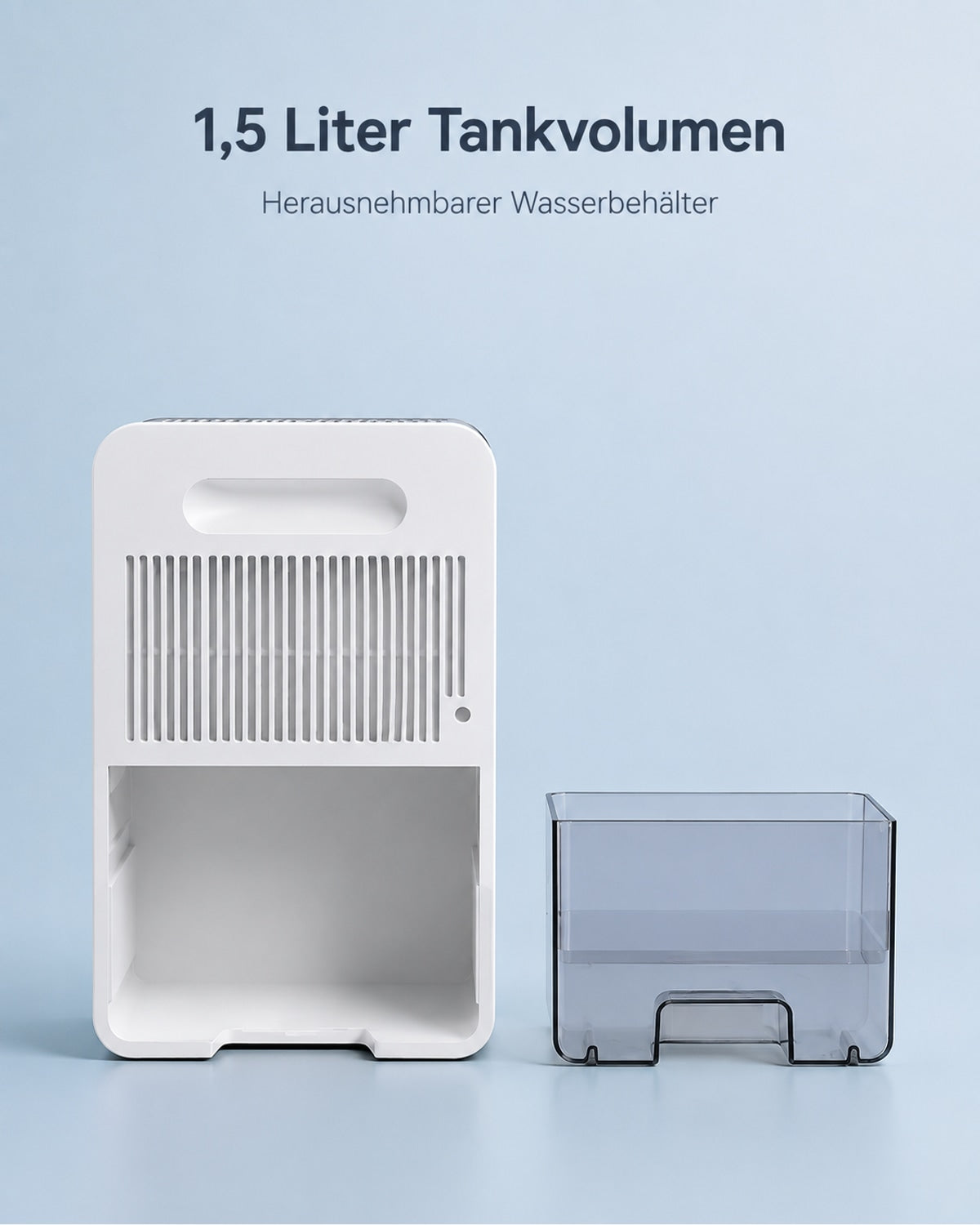 Compact Dehumidifier with Night Light and 1.5 L Tank – product view 3