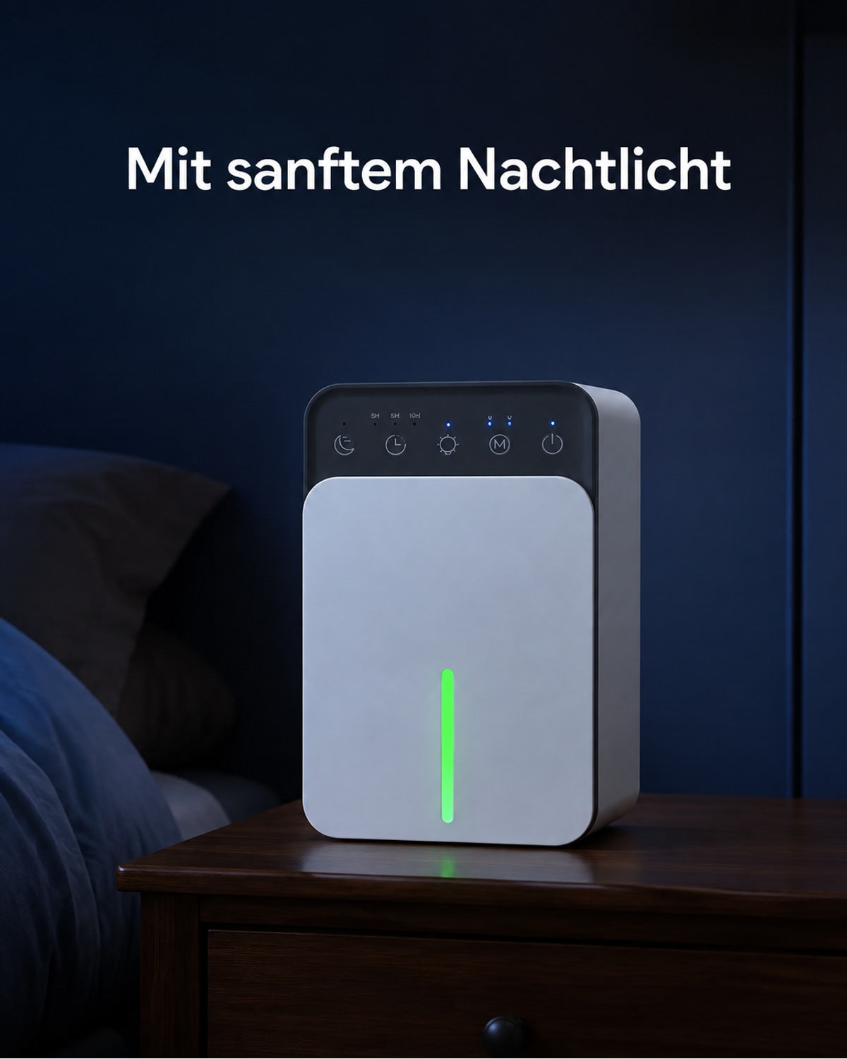 Compact Dehumidifier with Night Light and 1.5 L Tank – product view 4
