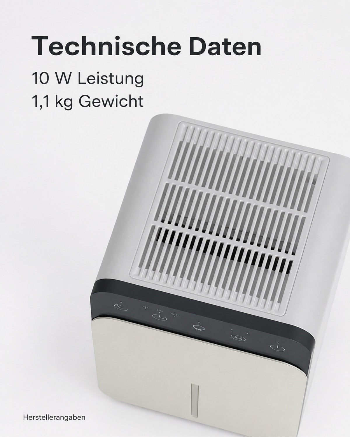 Compact Dehumidifier with Night Light and 1.5 L Tank – product view 7