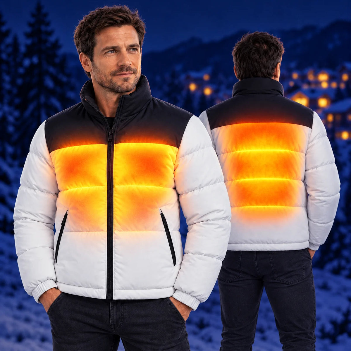Heated puffer jacket PyreFit Elaron – warmth across the chest and back