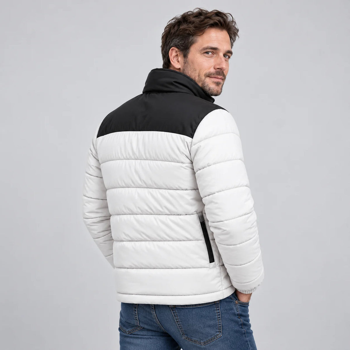 Heated puffer jacket PyreFit Expelia, back view