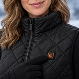 Women's heated vest PyreFit Feinora, control button close-up