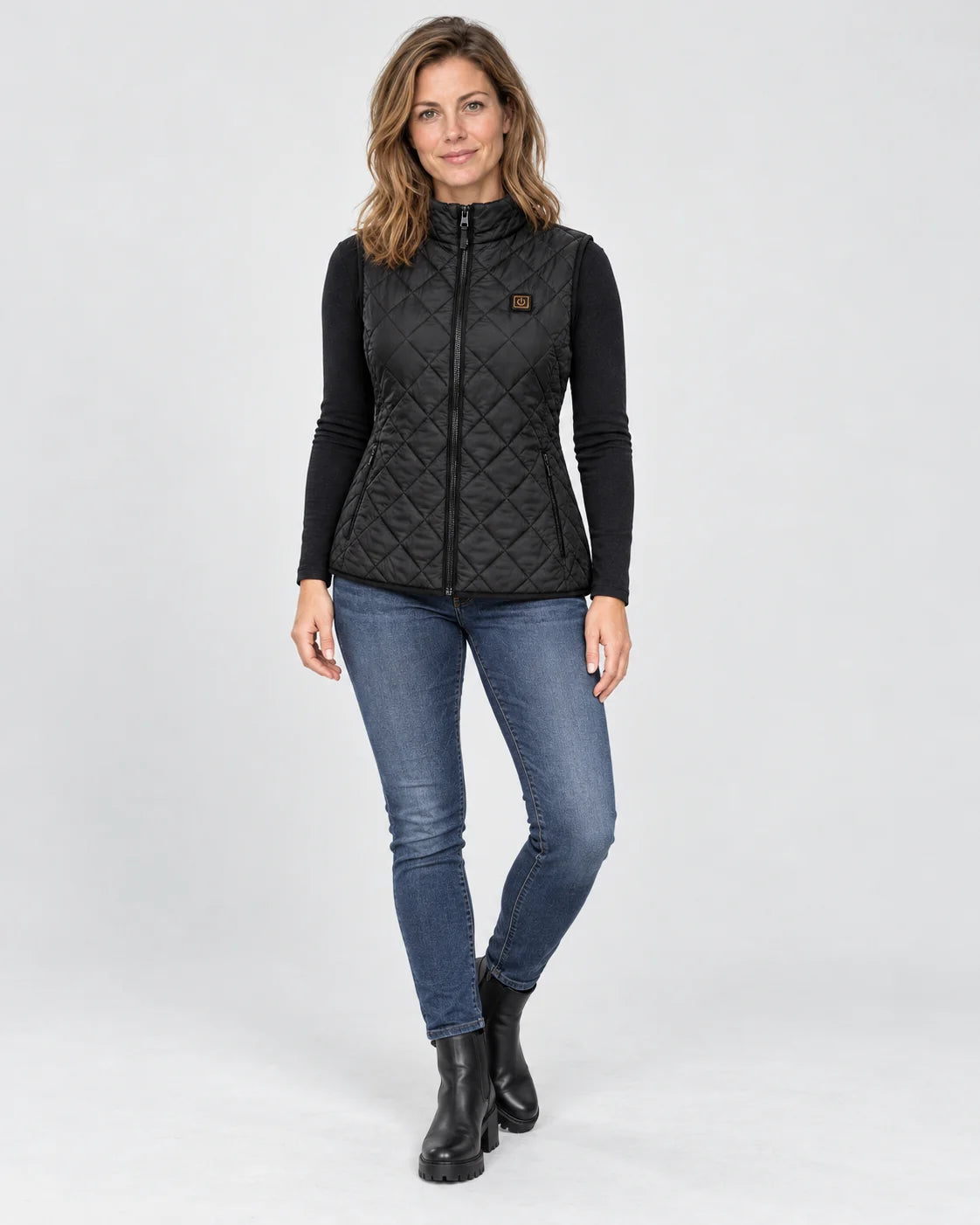 Women's heated vest PyreFit Feinora, full-length view