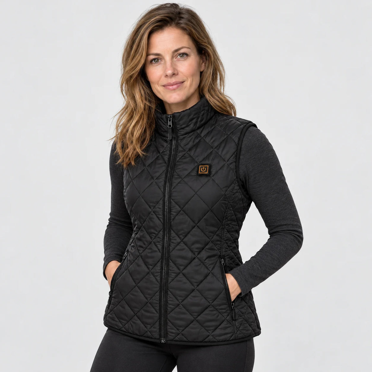 Women's heated vest PyreFit Feinora, worn, front view
