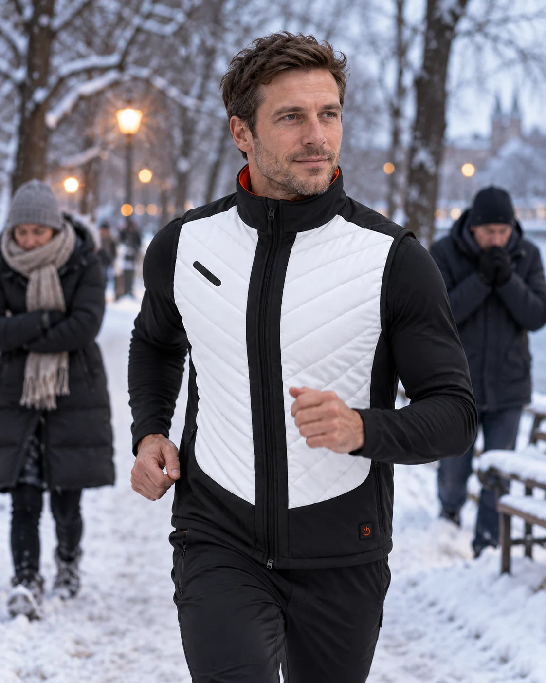 Veste chauffante sans manches sport pour homme PyreFit Novaro au quotidien en hiver : à la course