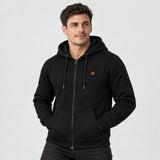 Unisex heated zip hoodie PyreFit Olivora, worn, front view