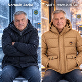 Comparaison : manteau d'hiver ordinaire et Orielle chauffant