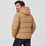 Men's heated puffer jacket PyreFit Orielle, back view
