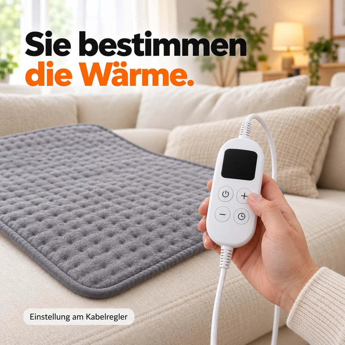 Réglage de la chaleur sur le régulateur du coussin chauffant électrique