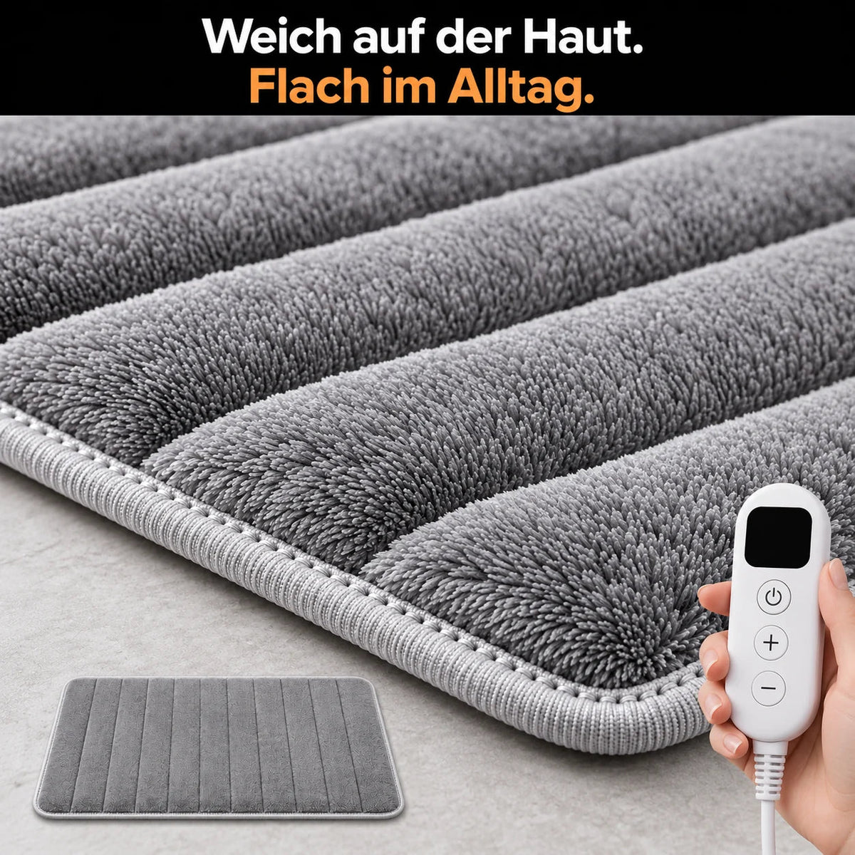 Gros plan sur la surface textile douce du coussin chauffant