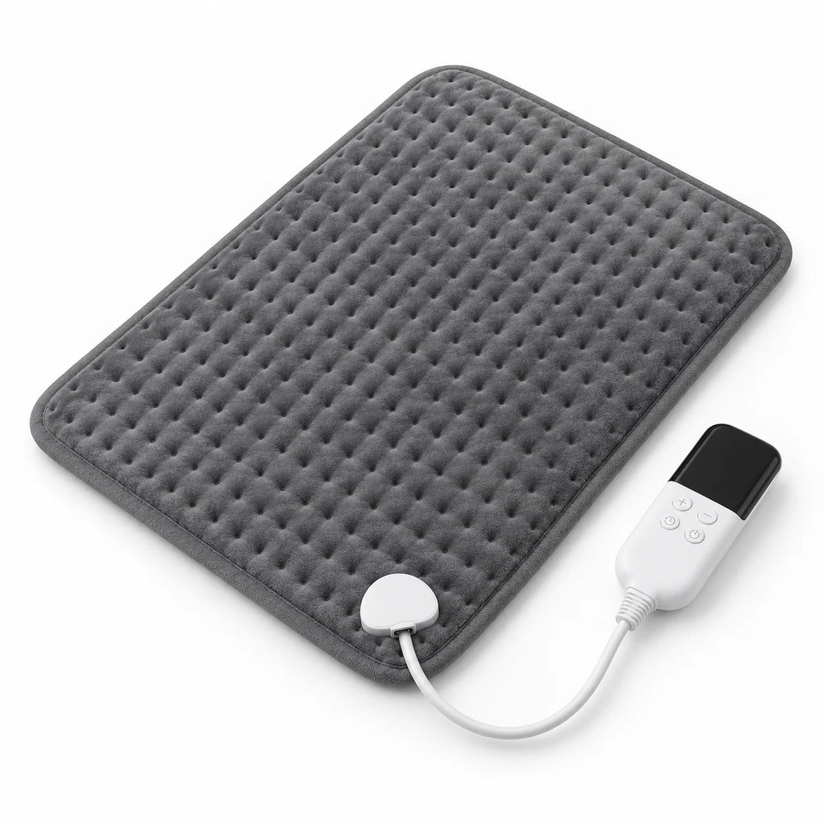 Coussin chauffant électrique PyreFit gris avec régulateur sur le câble