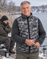 Veste chauffante sans manches camouflage PyreFit Piloto au quotidien en hiver : à la pêche
