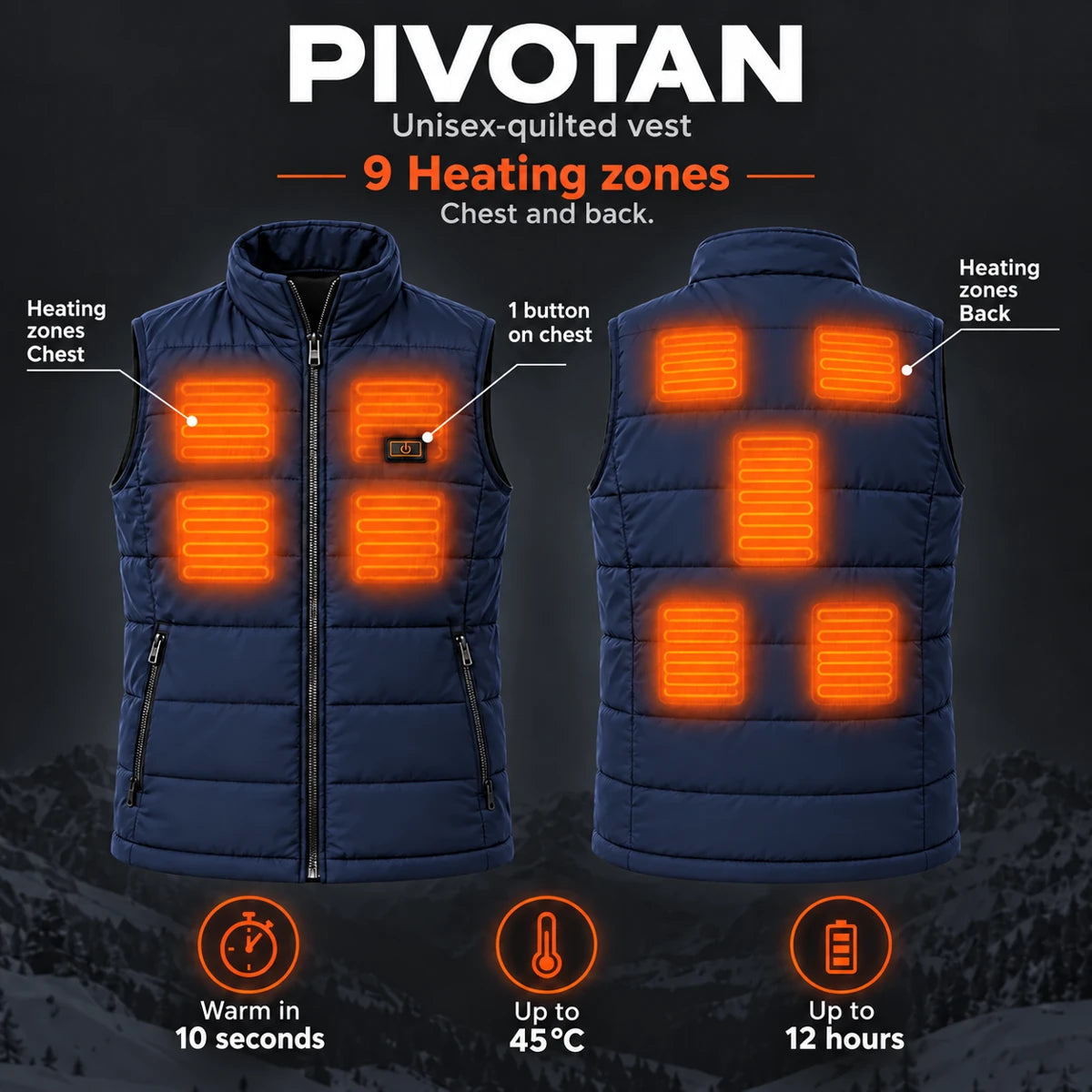 PyreFit Pivotan in navy – heating areas