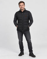 Unisex heated puffer vest PyreFit Pivotan, full-length view