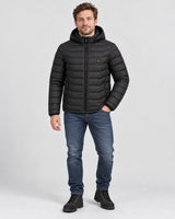 Men's heated puffer jacket PyreFit Rangor, full-length view