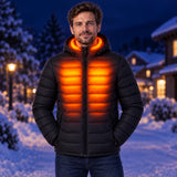 Men's heated puffer jacket PyreFit Rangor – warmth across the chest, back and collar