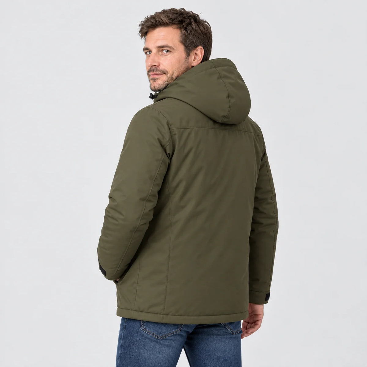 Parka chauffant pour homme PyreFit Regaro, vue de dos