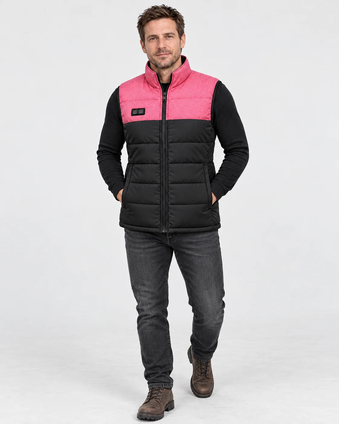 Veste matelassée chauffante sans manches unisexe PyreFit Rundor, vue en pied