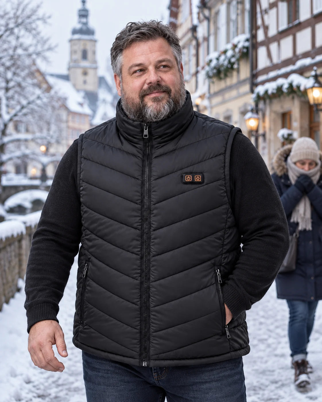 Veste chauffante sans manches unisexe grandes tailles PyreFit Schattor au quotidien en hiver : au quotidien