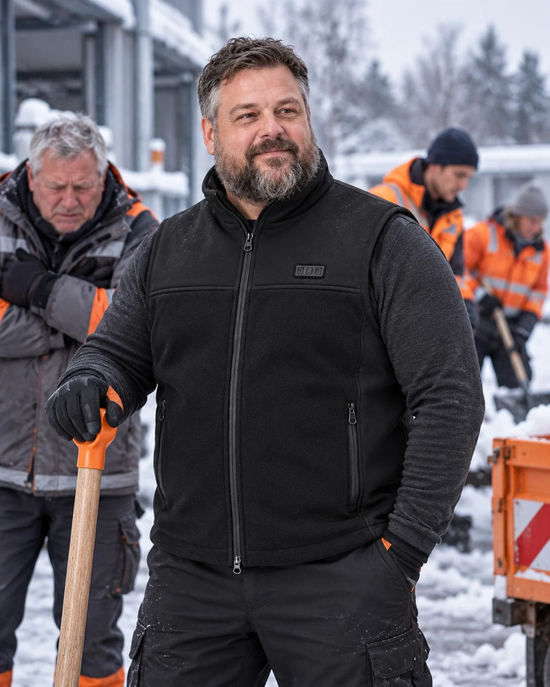 Veste chauffante sans manches unisexe à largeur ajustable PyreFit Tarnor au quotidien en hiver : au travail à l'extérieur