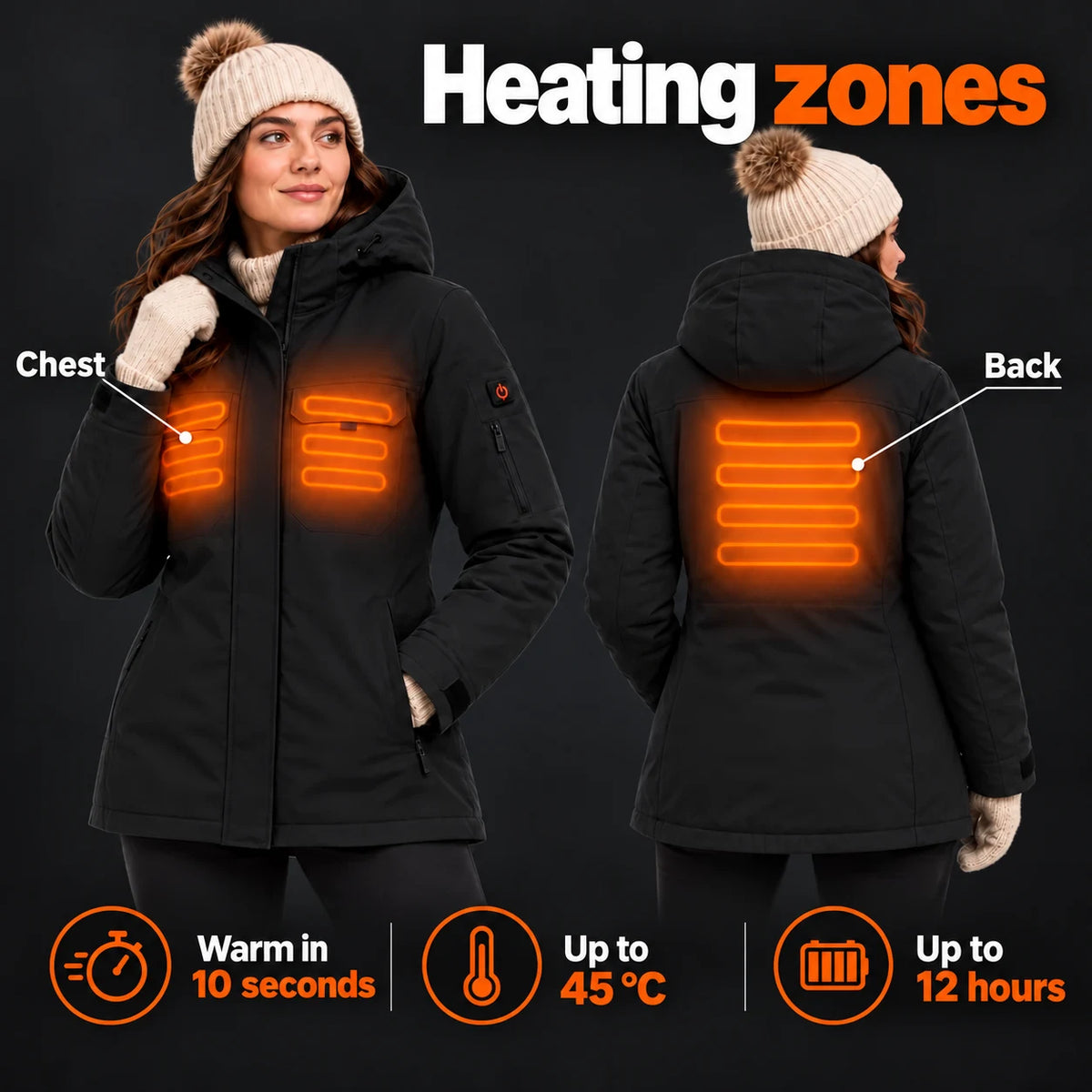 PyreFit Terrano in black – heating areas