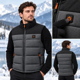 Veste chauffante sans manches unisexe PyreFit Trailon, gros plan sur le bouton de commande