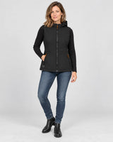 Women's heated hooded vest PyreFit Transitor, full-length view