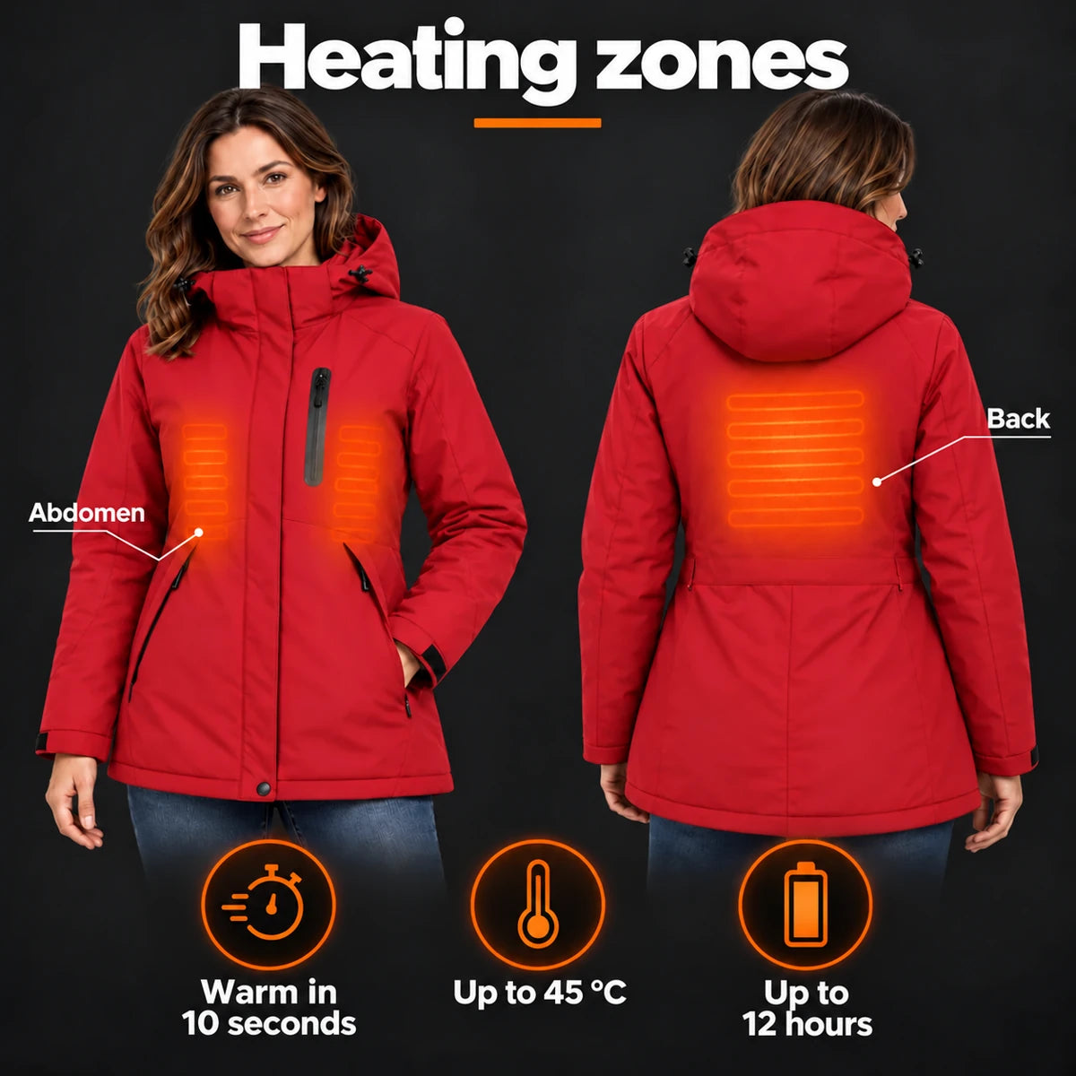 PyreFit Traverso in red – heating areas