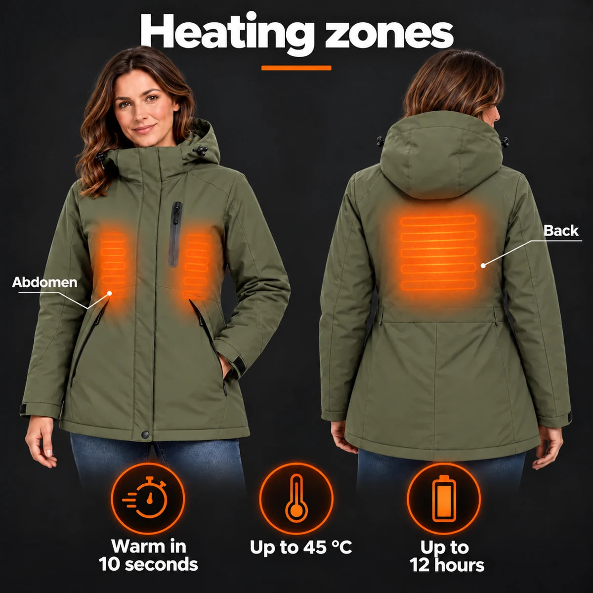 PyreFit Traverso in khaki – heating areas