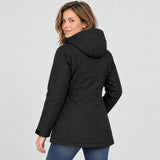 Women's heated parka PyreFit Traverso, back view
