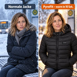 Comparaison : manteau d'hiver ordinaire et manteau chauffant PyreFit