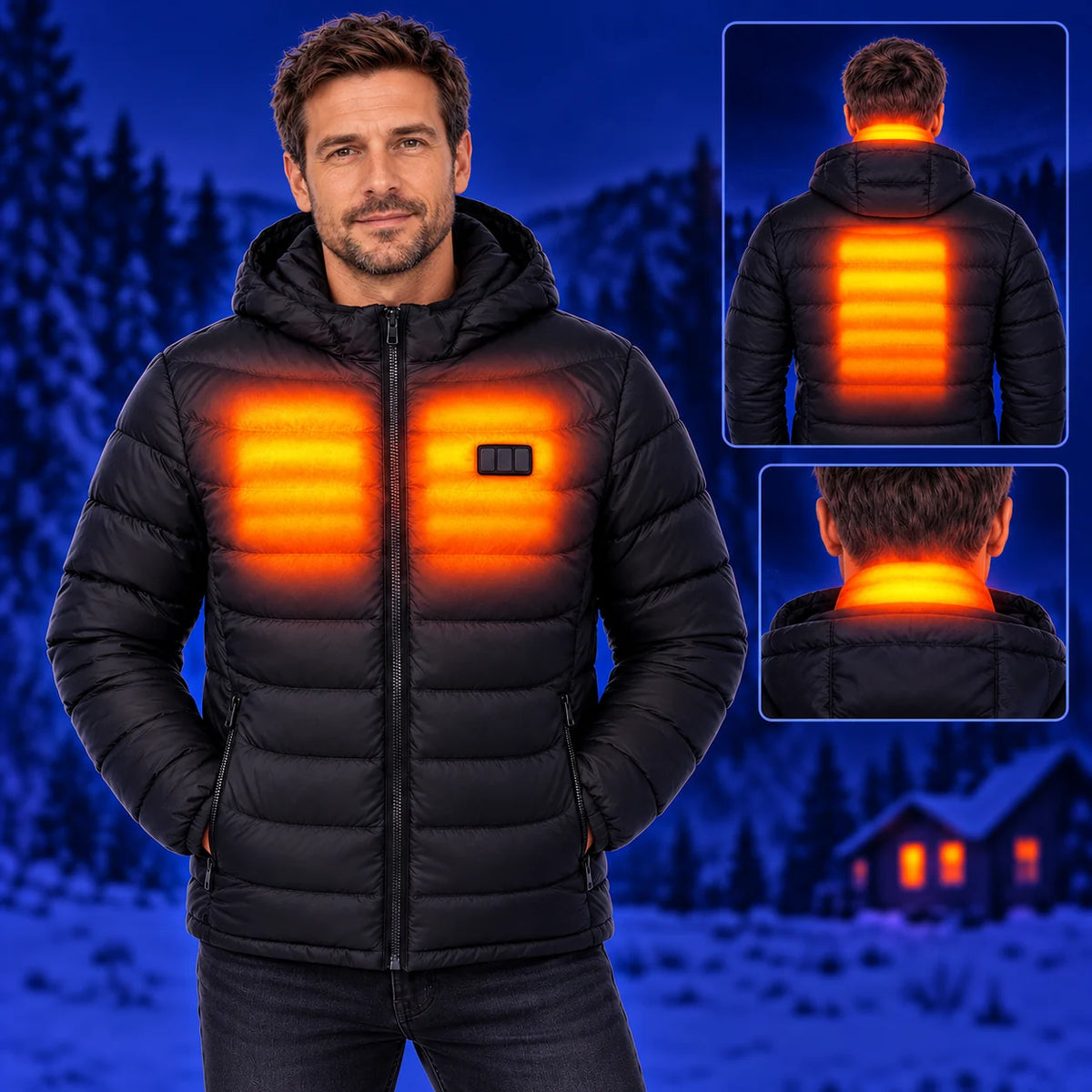 Heated jacket with 21 heating zones – illustration of heat distribution