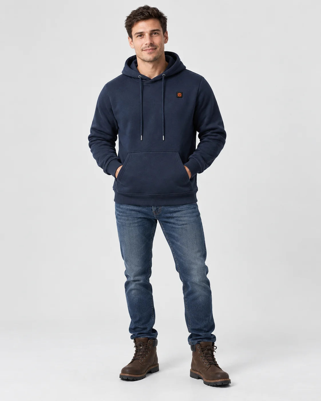 Men's heated hoodie PyreFit Zippa, full-length view