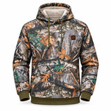 Heated forest camo hoodie PyreFit Zippo, product view without model