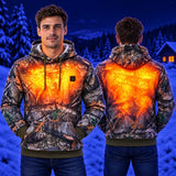Heated forest camo hoodie PyreFit Zippo – warmth across the chest and back