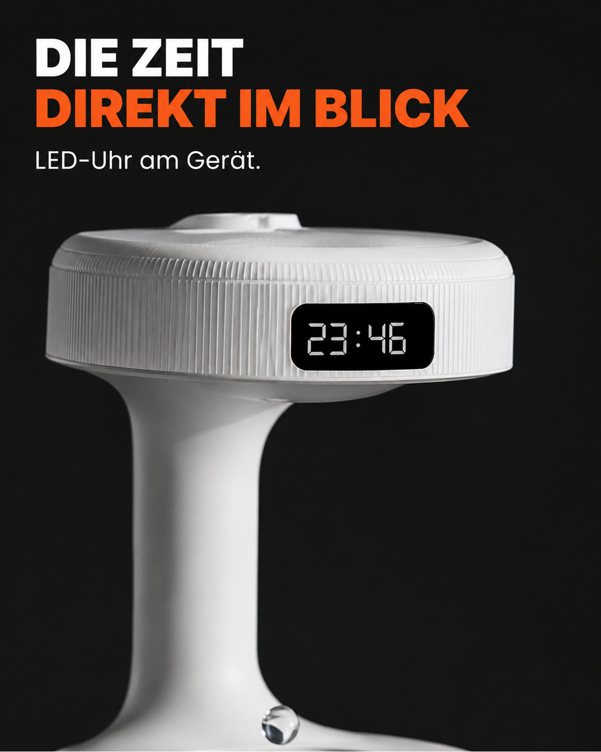 Humidifier with raindrop effect and LED clock – product view 4