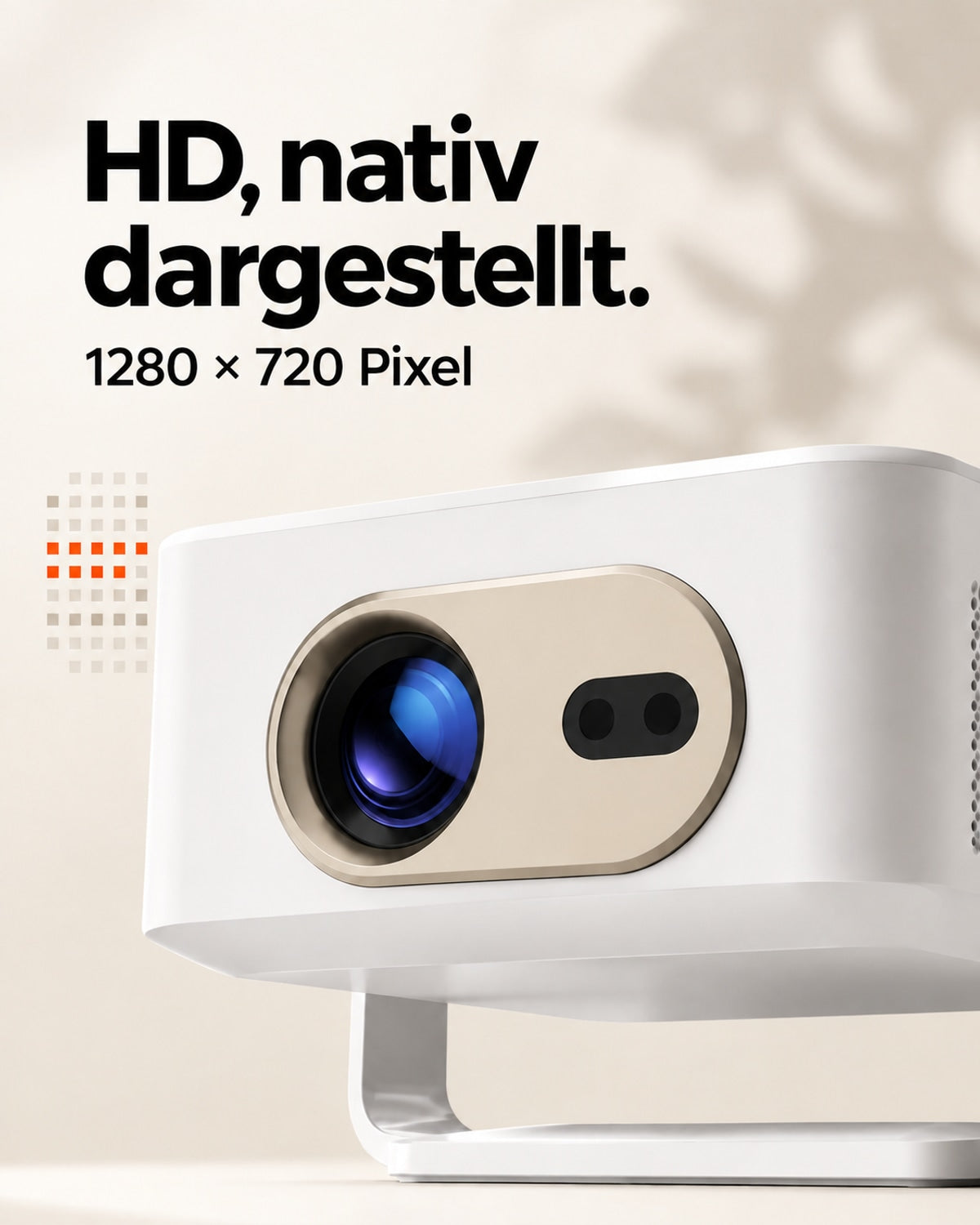 Mini projector – HD, natively displayed.