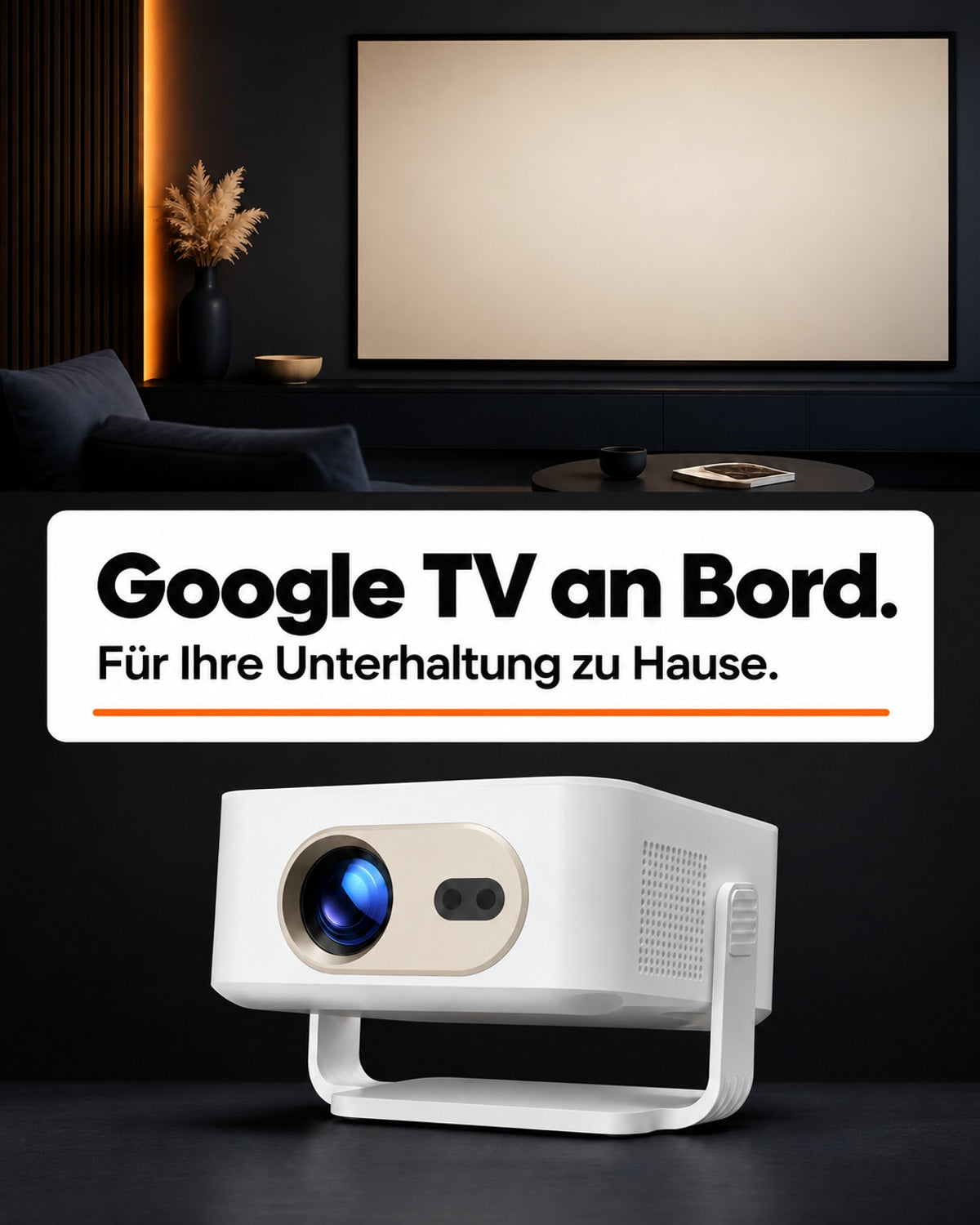Mini projector – Google TV on board.