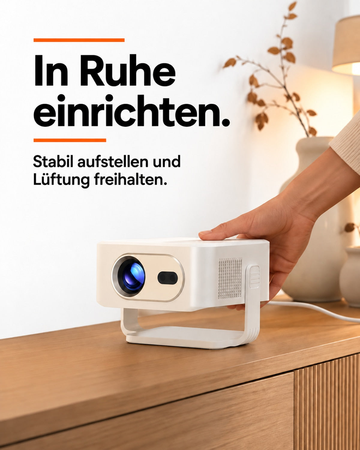 Mini projector – set up at your own pace.