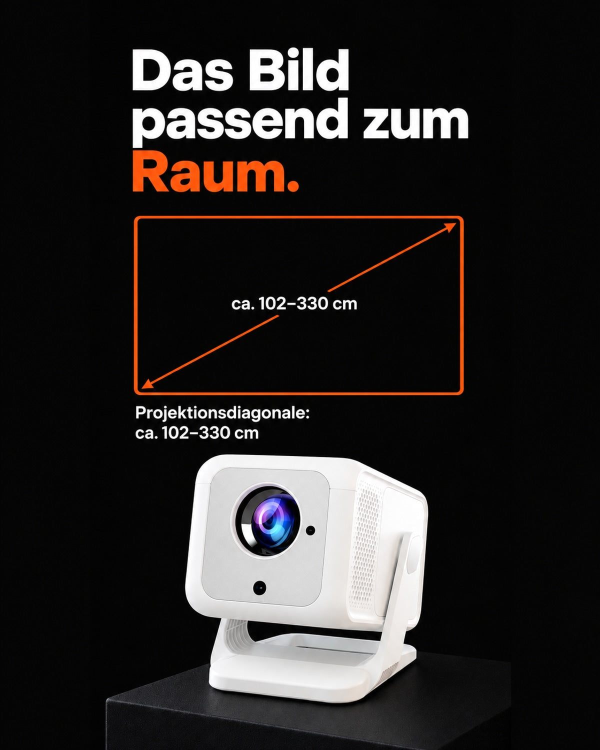 Mini projecteur – une image adaptée à la pièce.