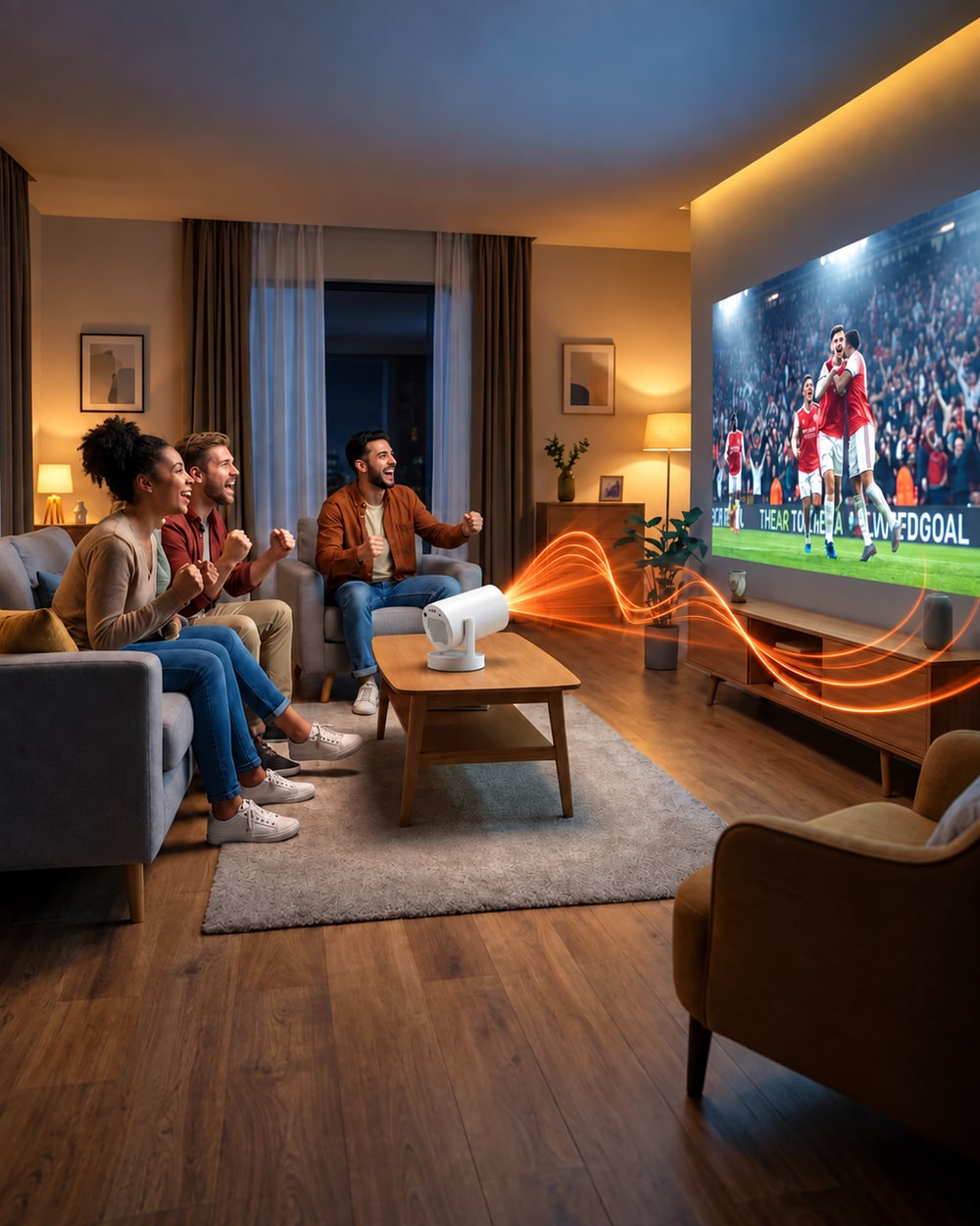 Mini projector – movie night in the living room
