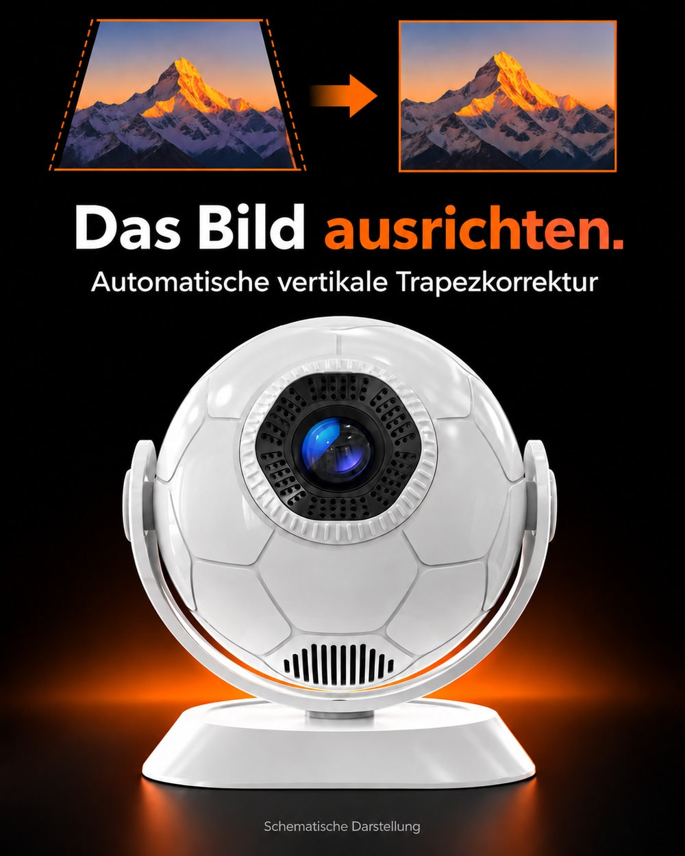 Mini projector – vertical keystone correction