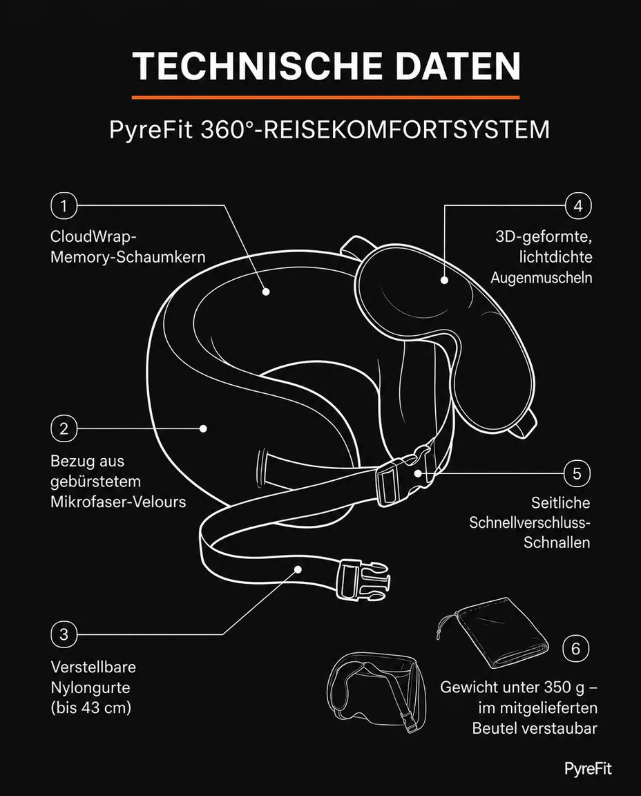 Travel pillow with all-round support and sleep mask – restful sleep on the go – product image 9