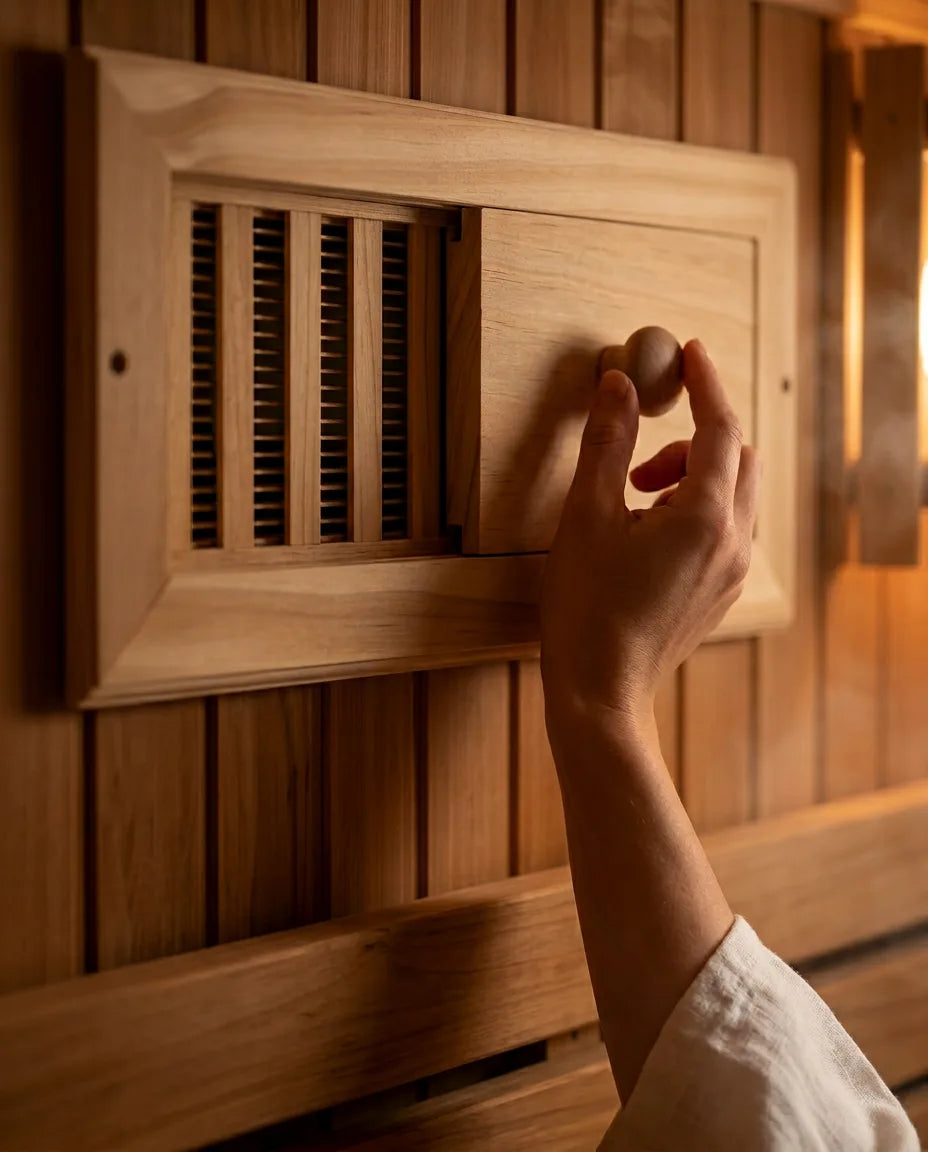 Wooden Sauna Air Vent – Adjustable Ventilation with Slider – product image 3