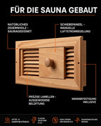 Wooden Sauna Air Vent – Adjustable Ventilation with Slider – product image 8